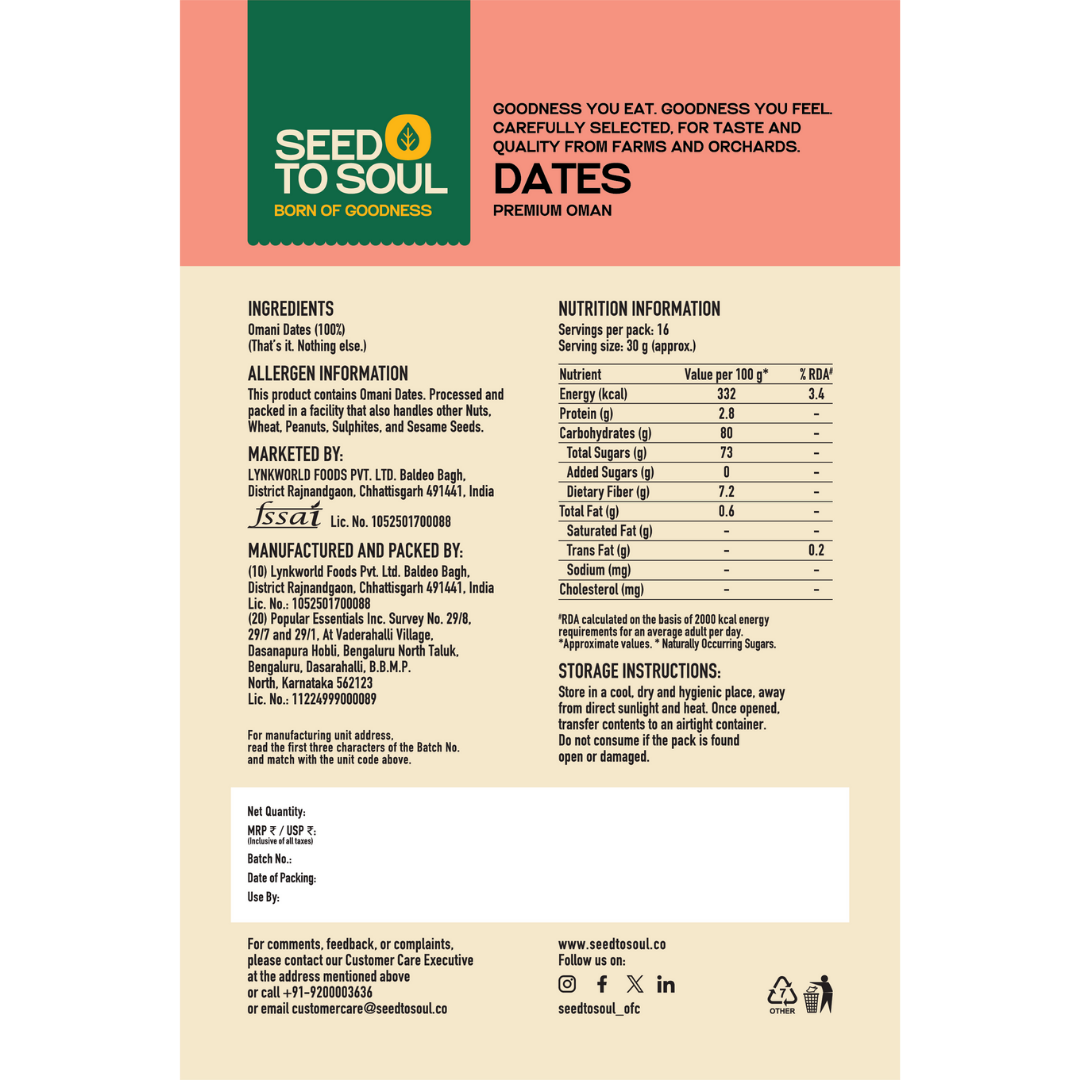 Oman Dates — SeedToSoul Premium Dry Fruits